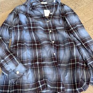 NWT j.jill plaid button up
